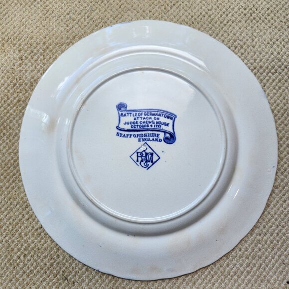 Antique Rowland and Marsellus Battle of Germantown Plate Historical Transferware - Picture 4 of 8